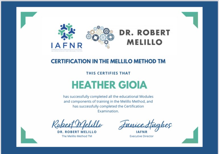 Melillo Method Certificate