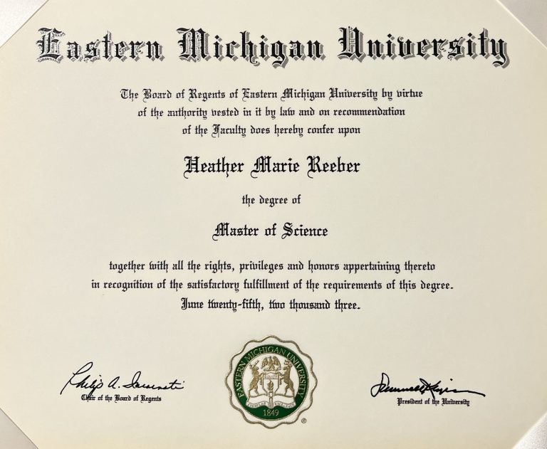 Master Of Science Certificate